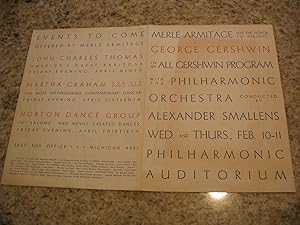 Merle Armitage Has The Honor To Present George Gershwin In An All Gershwin Program