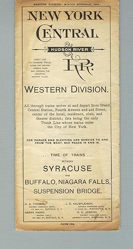 New York Central & Hudson River RR. Western Division [panel title]