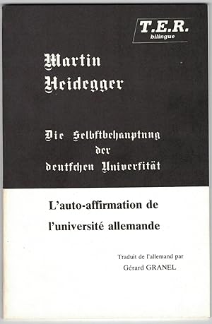 Die selbstbehauptung der deutschen universität. L'Auto-affirmation de l'université allemande.