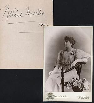 Nellie Melba cabinet card Photograph [with] large, dated autograph