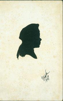 Original Souvenir Silhouette. Post Card Woodcut. Signed & dated by Artist.