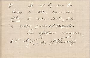 Lettera manoscritta autografa, firmata, stesa su due facciate e mezzo, datata Parigi 22 aprile 19...