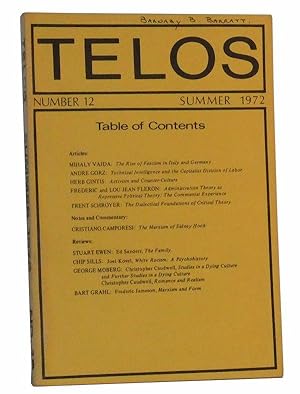Telos, Number 12 (Summer 1972)