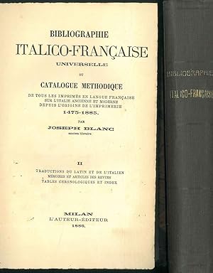Bibliographie italico-française universelle ou catalogue methodique de tous les imprimés en langu...