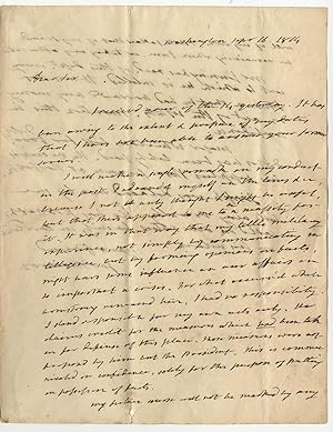 James Monroe Defends his Actions in Futile Defense of Washington in War of 1812