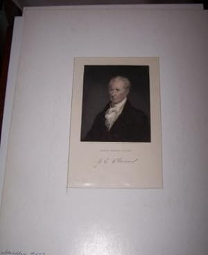 Hand Colored Engraved Portrait of Gilbert Charles Stuart engraved by Asher Brown Durand from Sara...