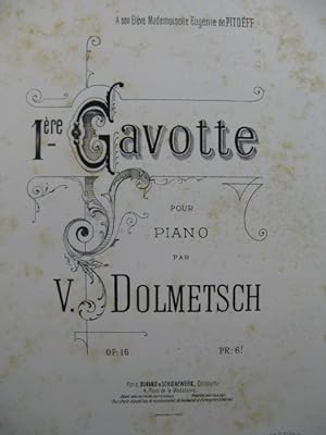 DOLMETSCH V. 1ère Gavotte Piano XIXe siècle