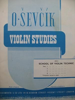 SEVCIK Otakar Violin Studies op 1 4e partie Violon