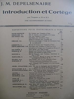 DEPELSENAIRE Jean-Marie Introduction et Cortège Trompette Piano 1958