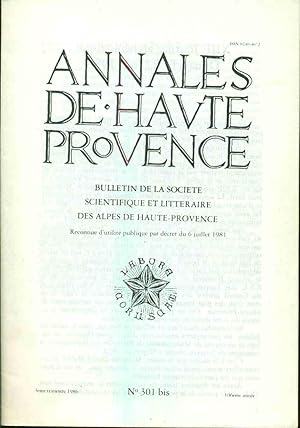 Annales de Haute Provence .Bulletin de la Société scientifique et littéraire de Haute-Provence.NO...