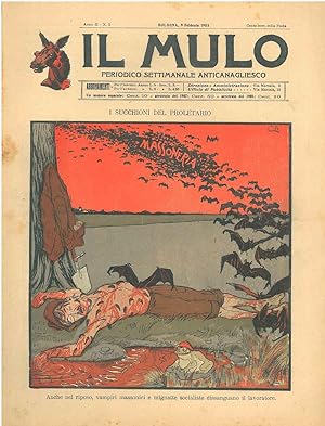 Il Mulo. Periodico settimanale anticanagliesco. 9 febbraio 1908. Anno II - N. 5, direttore Agosti...