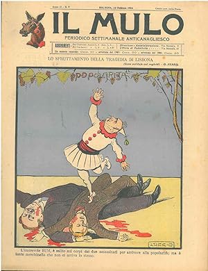 Il Mulo. Periodico settimanale anticanagliesco. 23 febbraio 1908. Anno II - N. 7, direttore Agost...