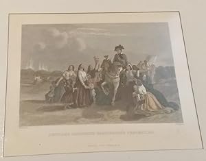 Settlers Imploring Washington's Protection Hand Colored Steel Engraving