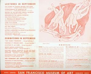 San Francisco Museum of Art Brochure. Lectures in September, Exhibitions in September, Courses.
