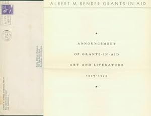 Announcement Of Grants-In-Aid: Art And Literature 1947 - 1948.