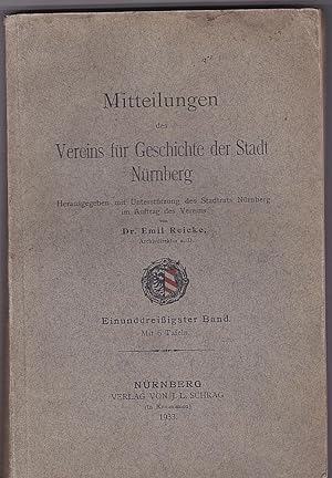 Mitteilungen des Vereins für Geschichte der Stadt Nürnberg. [Band31] Herausgegeben mit Unterstütz...