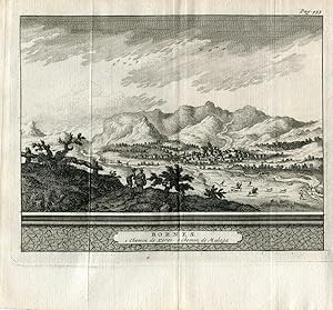 Cádiz. Vista de Bornes, camino de Jerez y camino de Málaga. Van der Aa, 1707