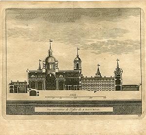 Vue interieure de l'Eglise de l'Escorial grabado por Pieter Van der Aa