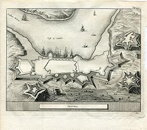 Portugal. Setubal. Grabado por Pieter vander Aa, 1707