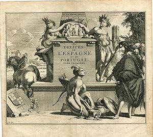 Portada de les delices de l'Espagne et du Portugal tome troisiéme, por van der Aa, 1715