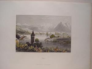 Suiza. «Thun» Grabó Albert Henry Payne (1812-1902) según obra de H. Bibby