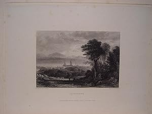 Suiza. «Lausanne». Dibujó Copley Fielding (1787-1855). Grabó Edward Francis Finden (1791-1857)