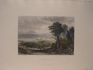 Suiza. «Lausanne». Dibujó Copley Fielding (1787-1855). Grabó Edward Francis Finden (1791-1857)