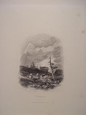 Suiza. «The Wengen Alps» Dib J Duffield Harding (1798-1863) según obra de CJ Hullmandel (1789-185...