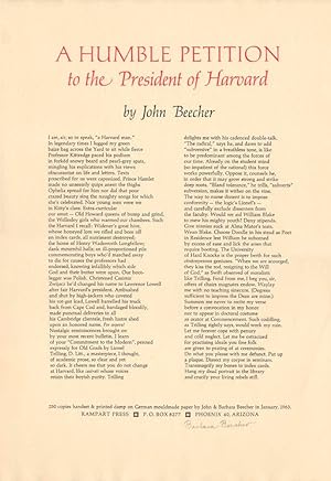 A Humble Petition to the President of Harvard