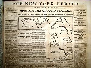 NEW YORK HERALD: Bound volume of 120 issues from 1 January 1862 to 30 April 1862 with much war re...