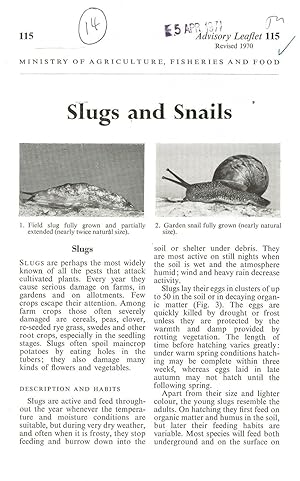 Slugs and Snails. Advisory Leaflet No. 115.
