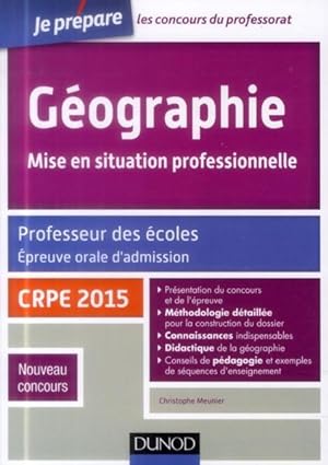 JE PREPARE ; géographie ; professeur des écoles ; oral admission ; crpe 2015