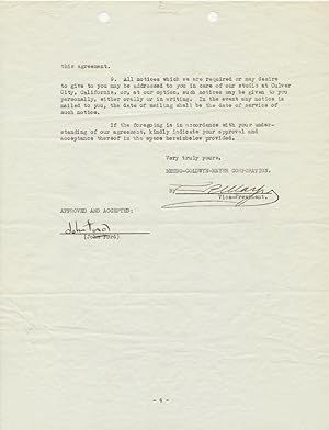 John Ford Contract with MGM (Mayer) for Ford's services as director