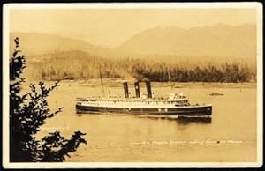 S. S. Prince Rupert entering Vancouver Harbor; Real Photo Postcard