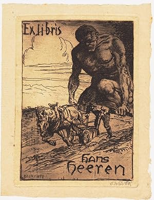 Peter Würth. Exlibris für Hans Heeren. Orig.-Radierung (Blattgröße 19,5 x 15,3 cm) SIGNIERT!