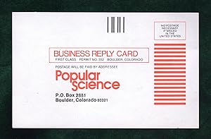 Vintage Ephemera: Popular Science Subscription Postcard, Circa 1980