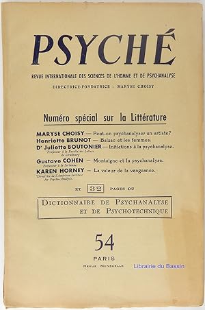Psyché n°54 Numéro spécial sur la littérature