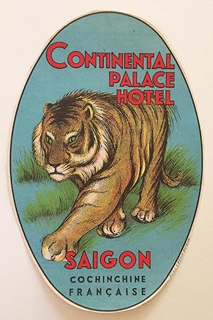 Original Vintage Luggage Label - Continental Palace Hotel Saigon