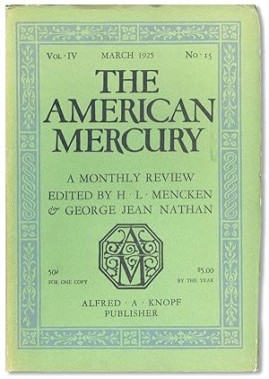 The American Mercury, Vol. IV, no. 15, March, 1925
