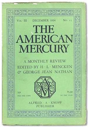 The American Mercury, Vol. III, no. 12, December, 1924