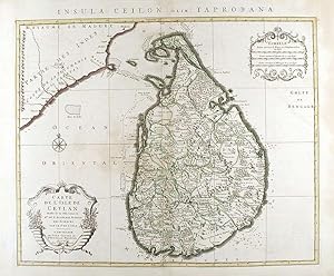 [Sri Lanka] Insula Ceilon olim Taprobana. Carte de L'Isle de Ceylan