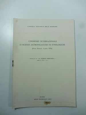 Congresso internazionale di Scienze antropologiche ed etnologiche (prima sessione, Londra 1934)