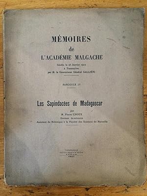 Mémoires de l'académie malgache. Fascicule IV. Les Sapindacees de Madagascar