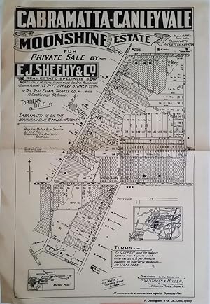 Cabramatta-Canley Vale Moonshine Estate for Private Sale by E.J. Sheehy & Co. with sold lots cros...