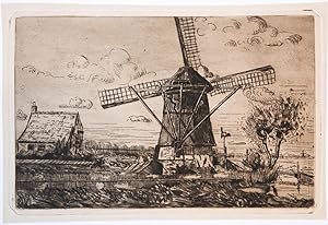 [Antique print, etching] Windmill, published ca. 1850, 1 p.