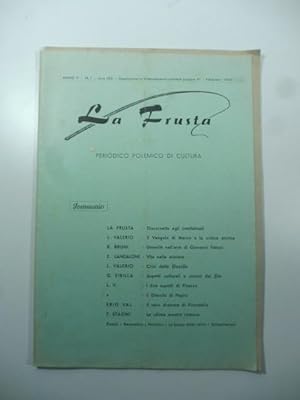La Frusta. Periodico polemico di cultura, n. 1 e 2, febbraio-marzo 1954