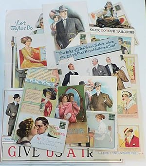 ARCHIVE OF LARGE, COLORFUL, AND ORNATE ADVERTISING MAILERS PROMOTING MEN'S FASHIONS