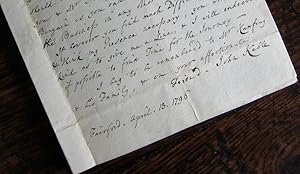 Autograph letter from John Keble the elder to his eccentric curate-in-charge the Revd Morgan Jone...