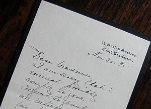 Autograph letter firmly refusing an interview, 1895