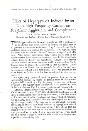 Effect of Hyperpyrexia Induced by an Ultra-high Frequency Current on B. typhosus Agglutinin and C...